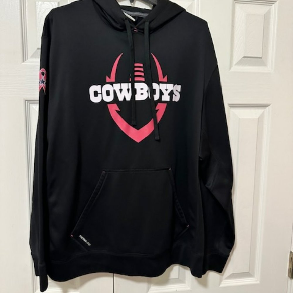 Hoodie, Dallas Cowboys, XXL, Black, Nike